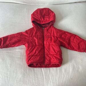 Columbia Kids Reversible Red Hooded Puffer Jacket 2T